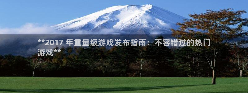 陕西蓝狮子文化创意有限公司1：**2017 年重量级游戏发布指南：不容错过的热门
游戏**